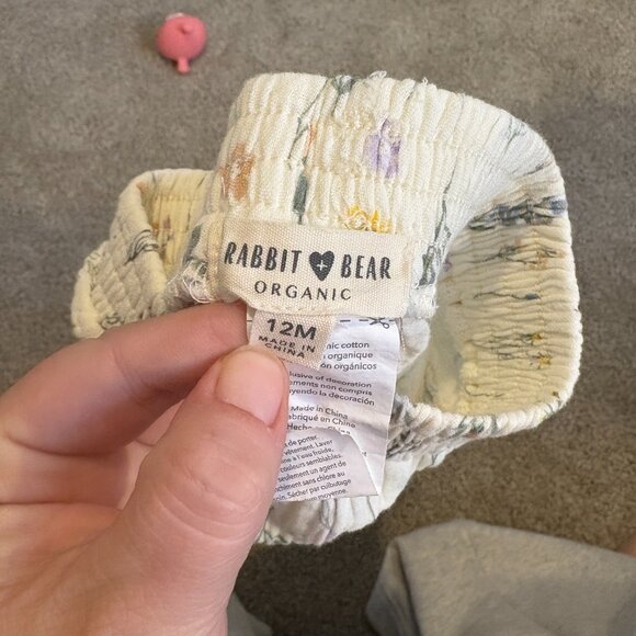 Rabbit & Bear Organic Cotton Wide Leg Pants Floral 12 months - Picture 4 of 8